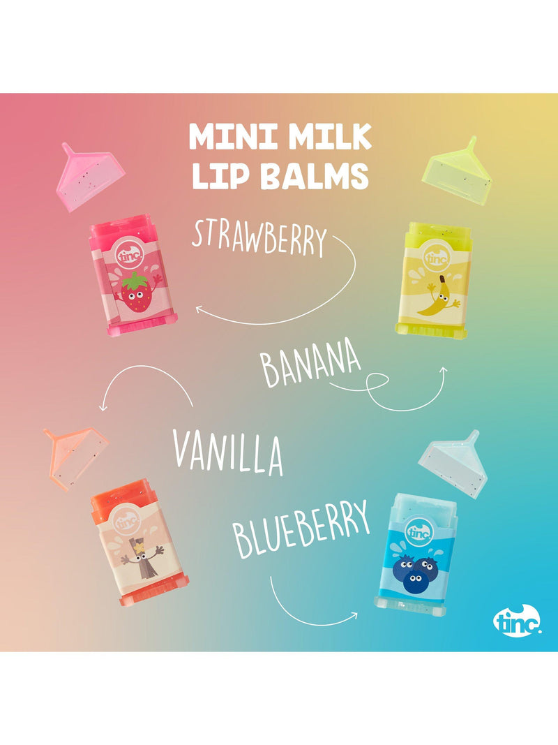 Tinc milk carton lip balms set of 4 (British brand)