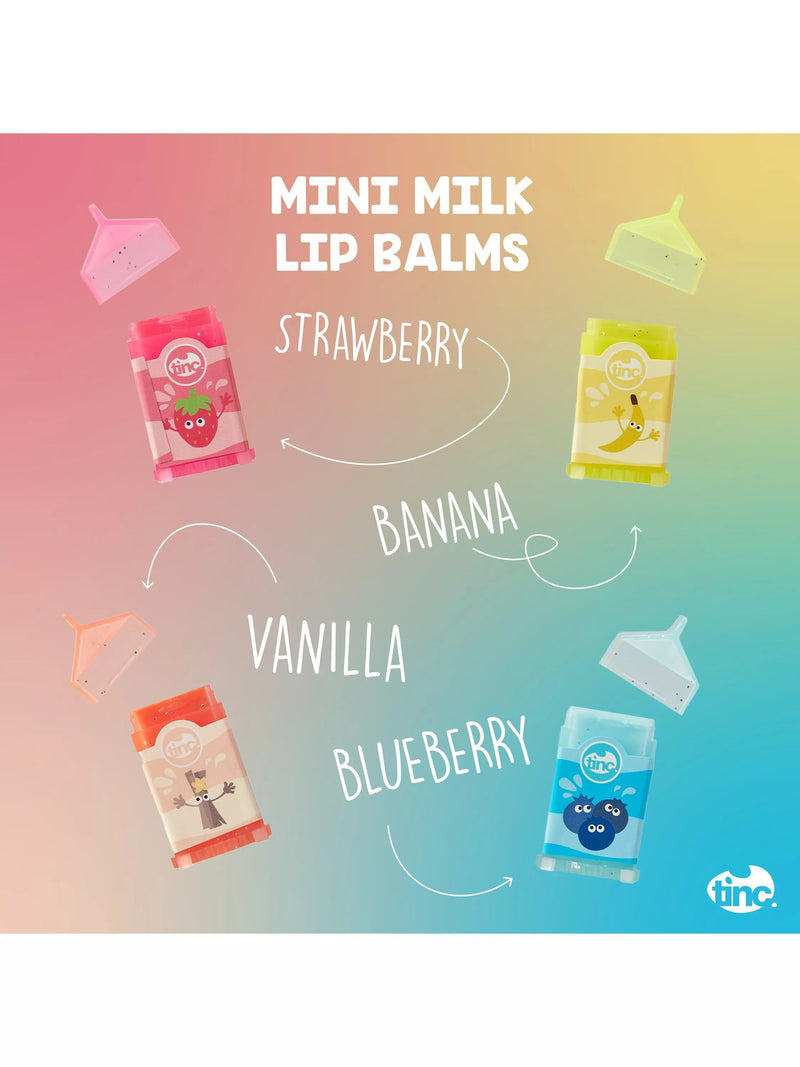Tinc milk carton lip balms set of 4 (British brand)