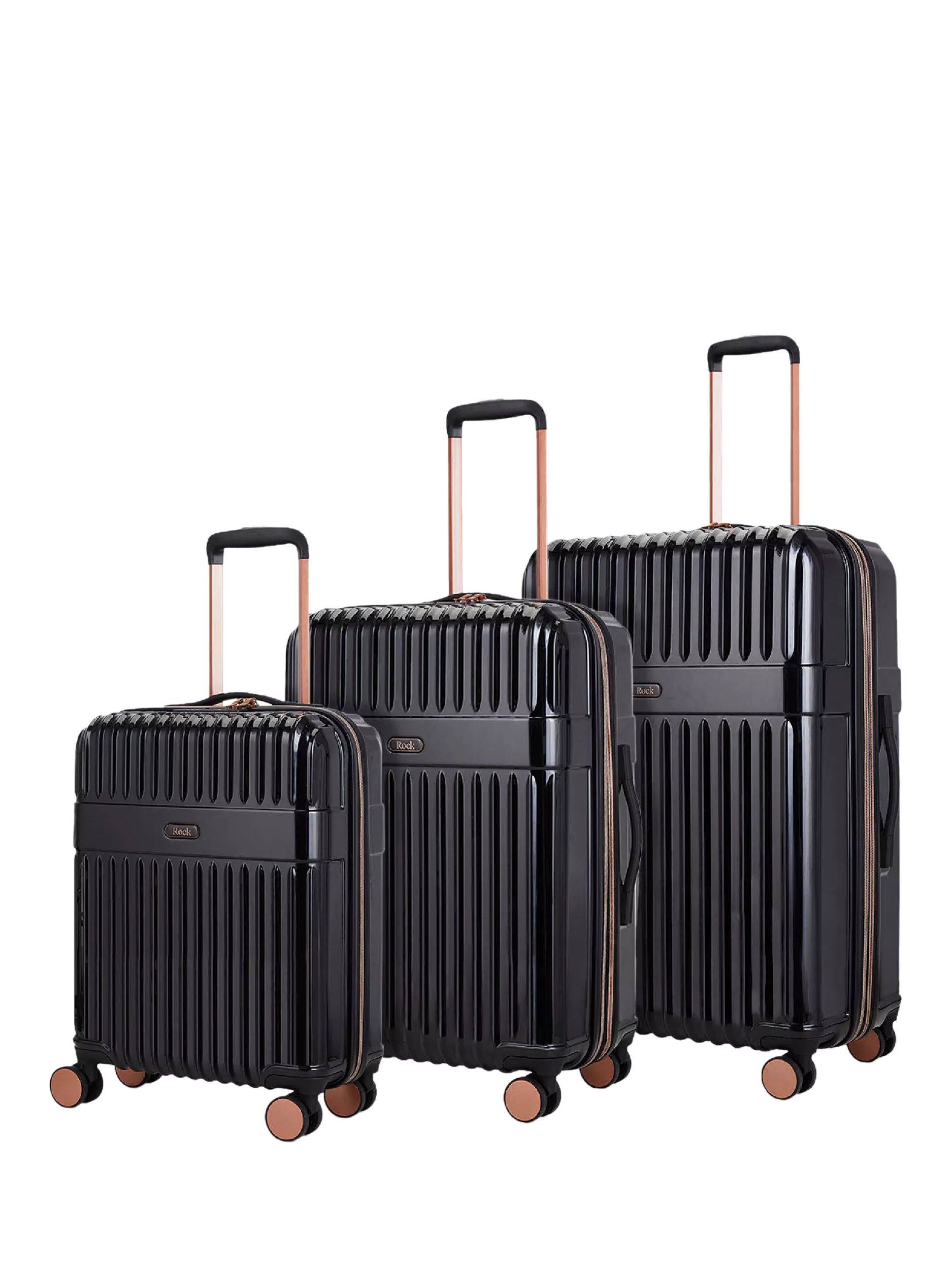 Rock Selene 8-wheel hard shell suitcase set of 3 (British brand)