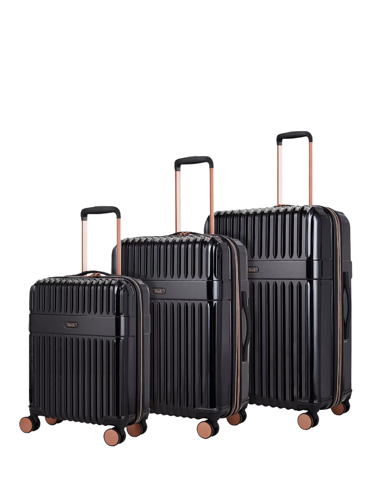Rock Selene 8-wheel hard shell suitcase set of 3 (British brand)