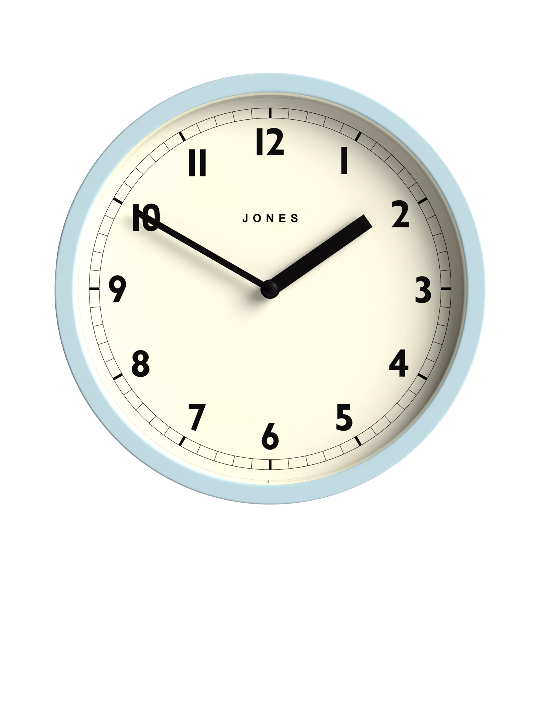 Contemporary Round Analogue Wall Clock with Acrylic Case and Glass Lens, 20cm