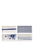 Royal Doulton Pacific Porcelain Rectangular Tray, Set of 4, 24cm, Blue