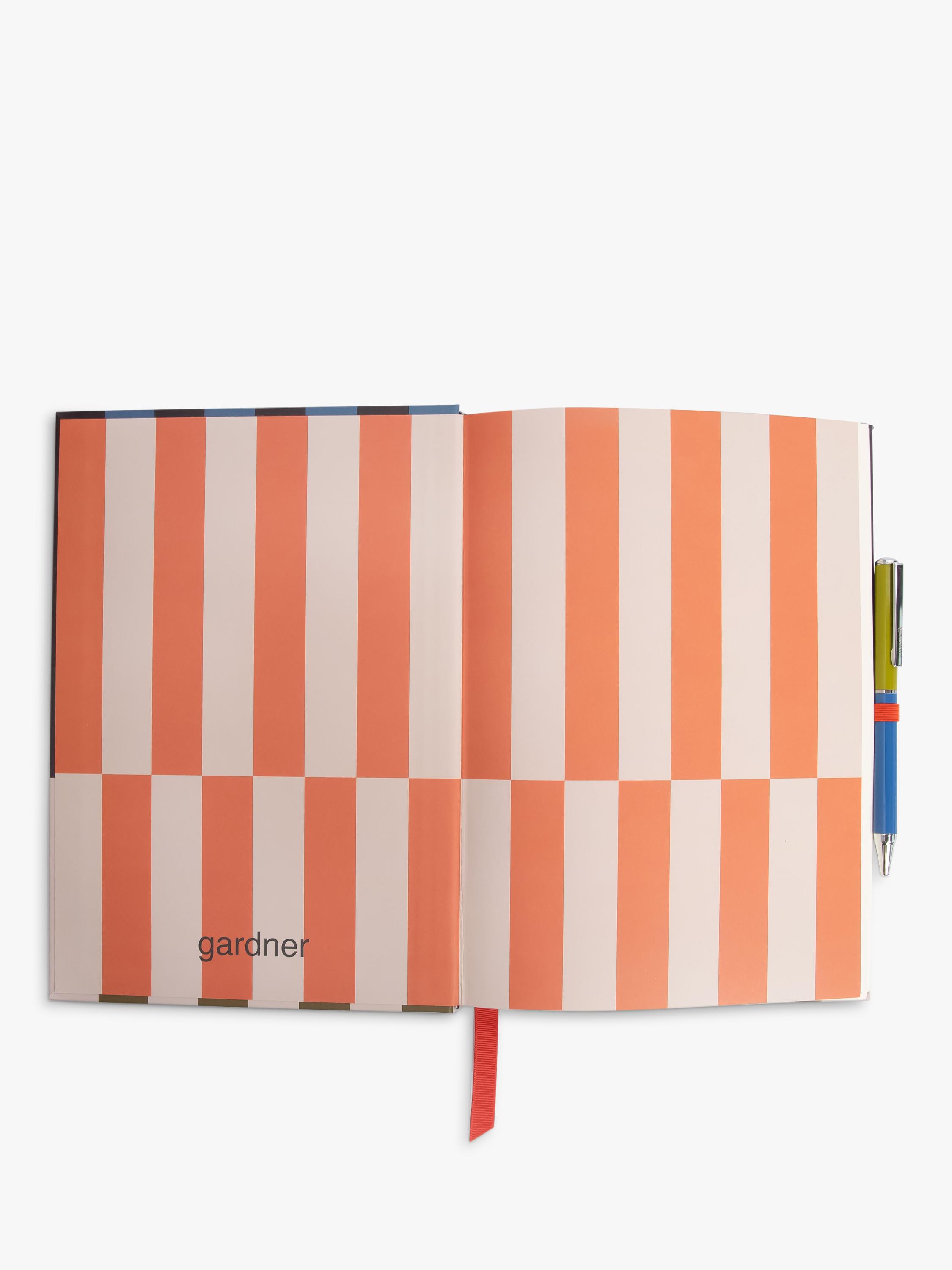 Gardner Stripe Notebook with Pen, 200 pages, imported from the UK