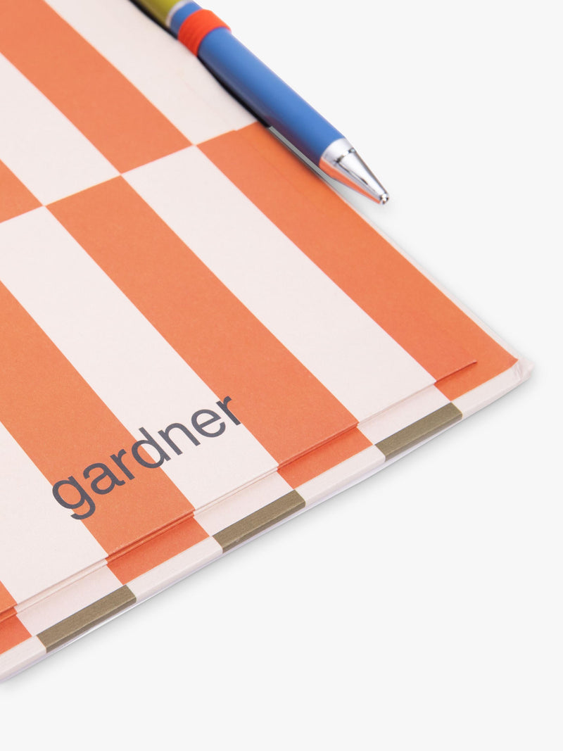 Gardner Stripe Notebook with Pen, 200 pages, imported from the UK