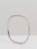 Reiss Myles Modern Crystal Cuff Bracelet, Silver
