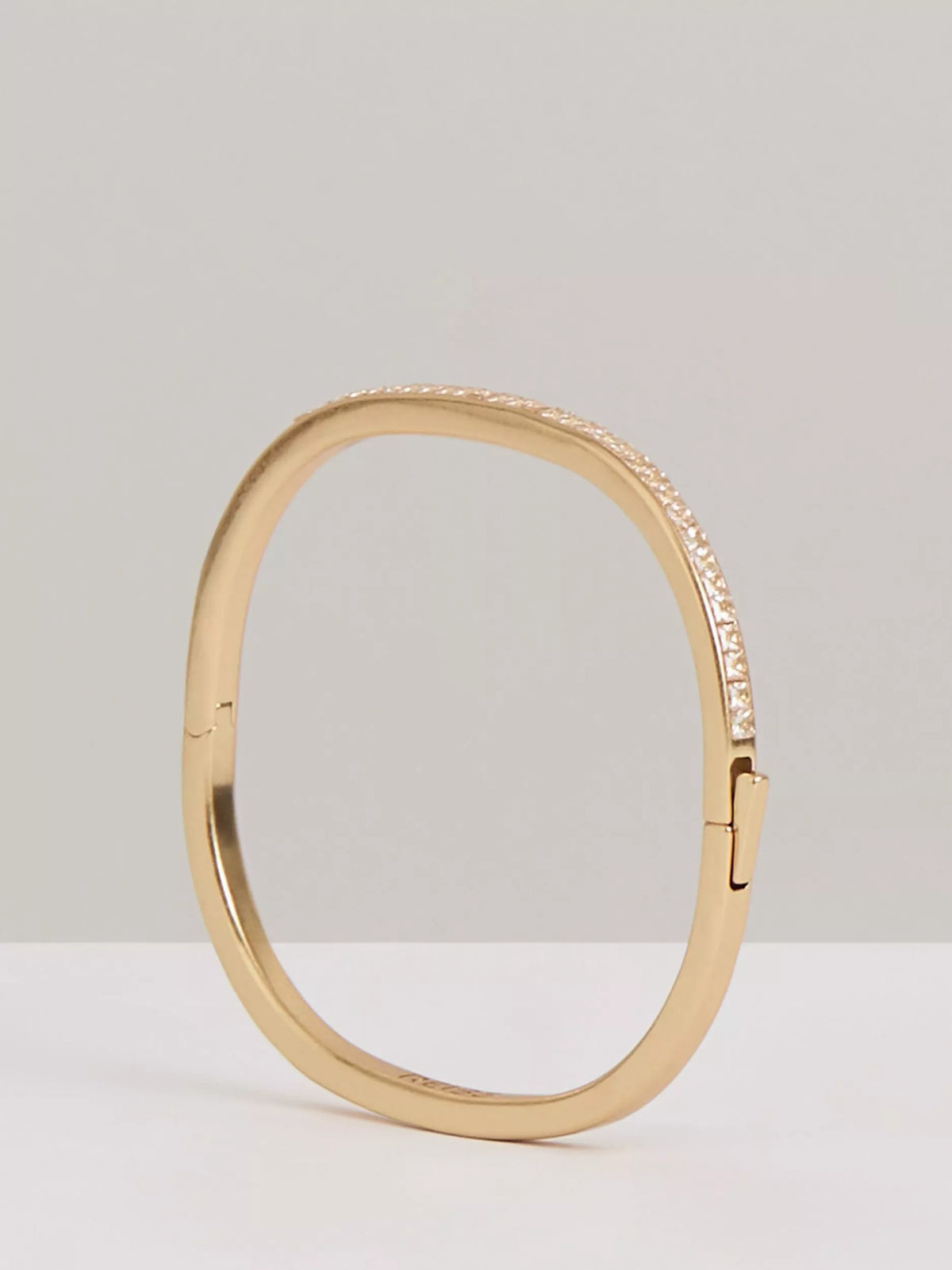 Reiss Myles Modern Crystal Cuff Bracelet, Gold