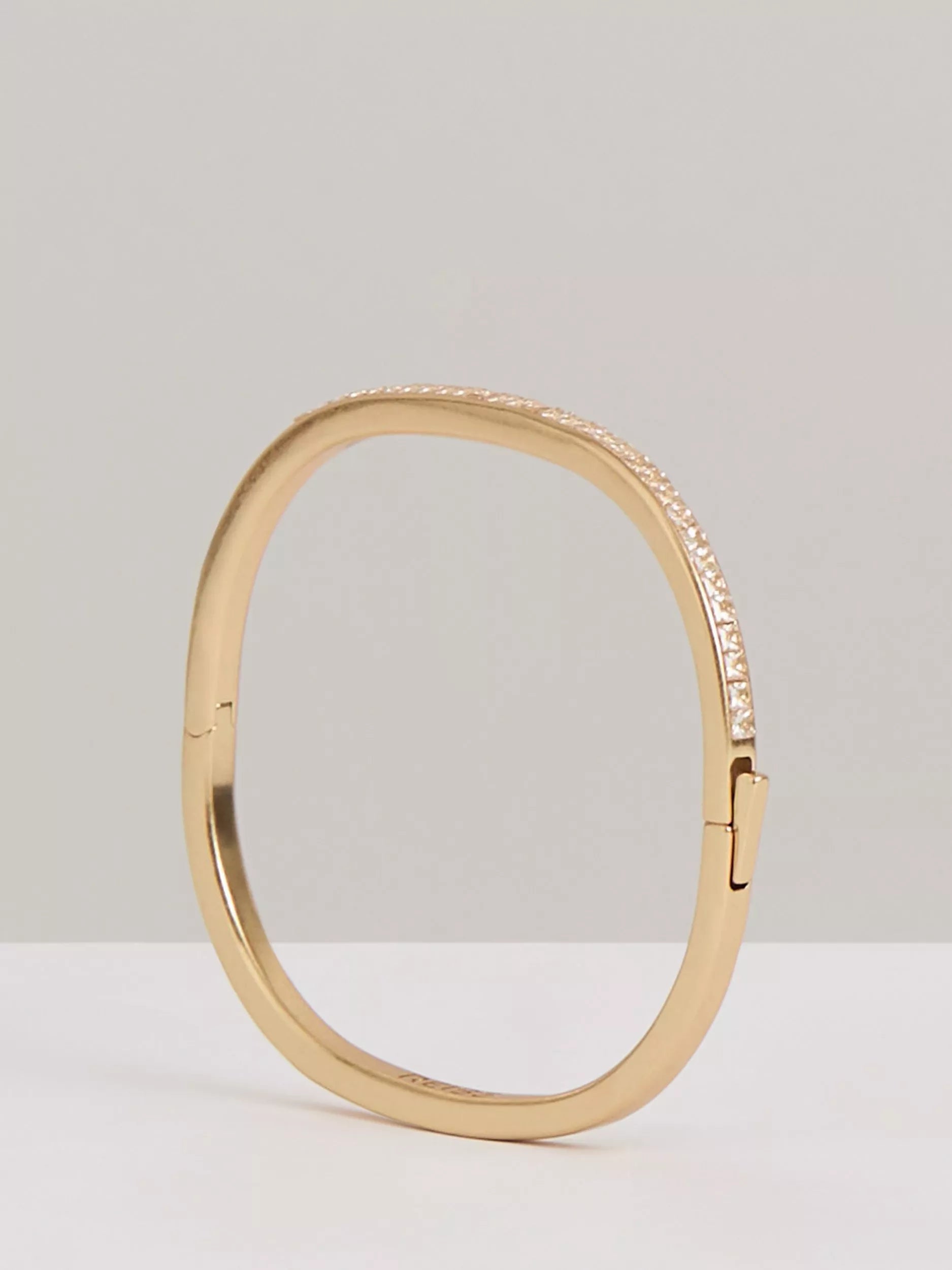 Reiss Myles Modern Crystal Cuff Bracelet, Gold