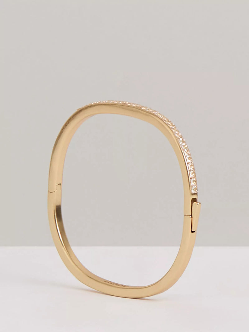 Reiss Myles Modern Crystal Cuff Bracelet, Gold