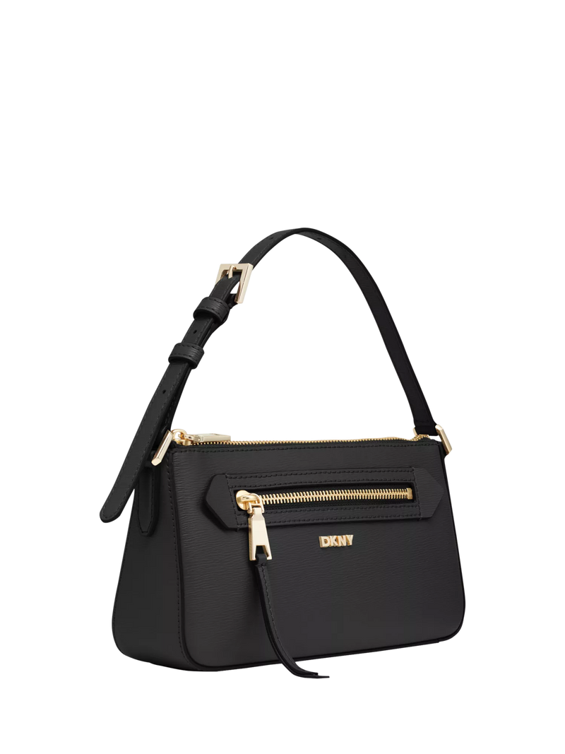 DKNY Bryant Avenue leather crossbody bag in black, imported from the UK