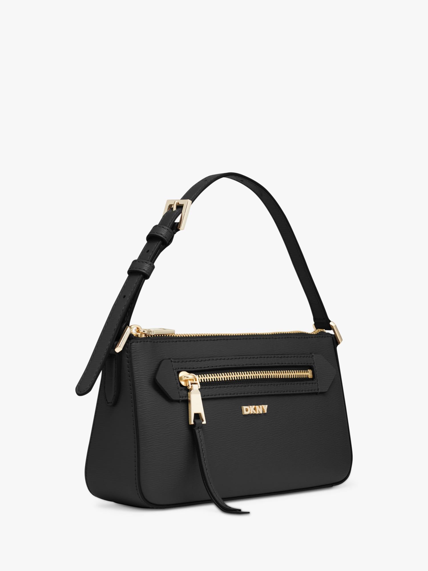 DKNY Bryant Avenue leather crossbody bag in black, imported from the UK
