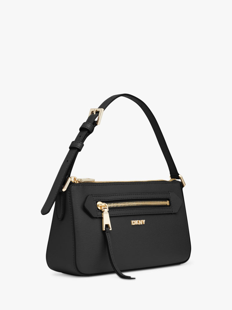 DKNY Bryant Avenue leather crossbody bag in black, imported from the UK