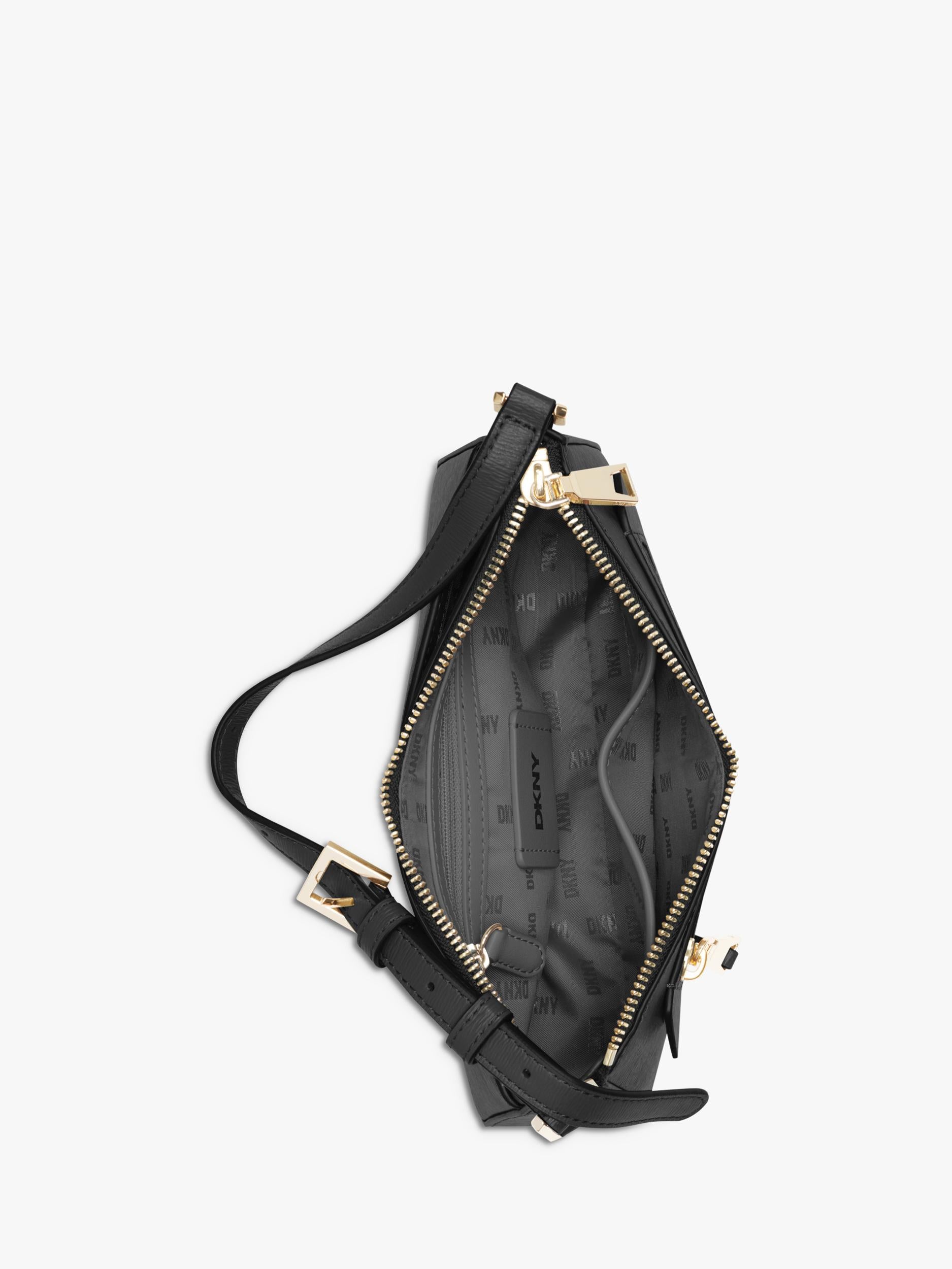 DKNY Bryant Avenue leather crossbody bag in black, imported from the UK