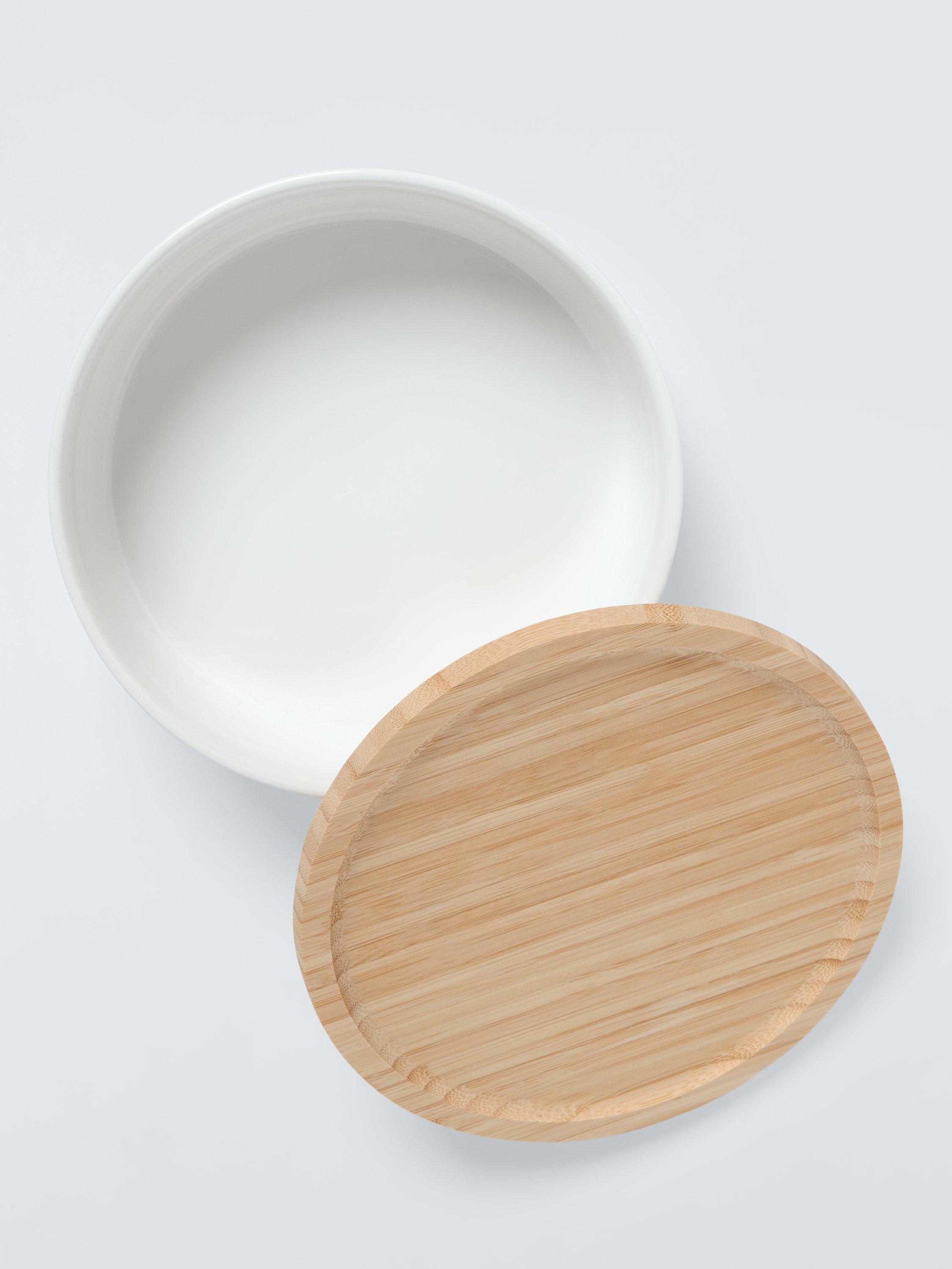BIA stoneware serve bowl with bamboo lid 20.5cm (British brand)