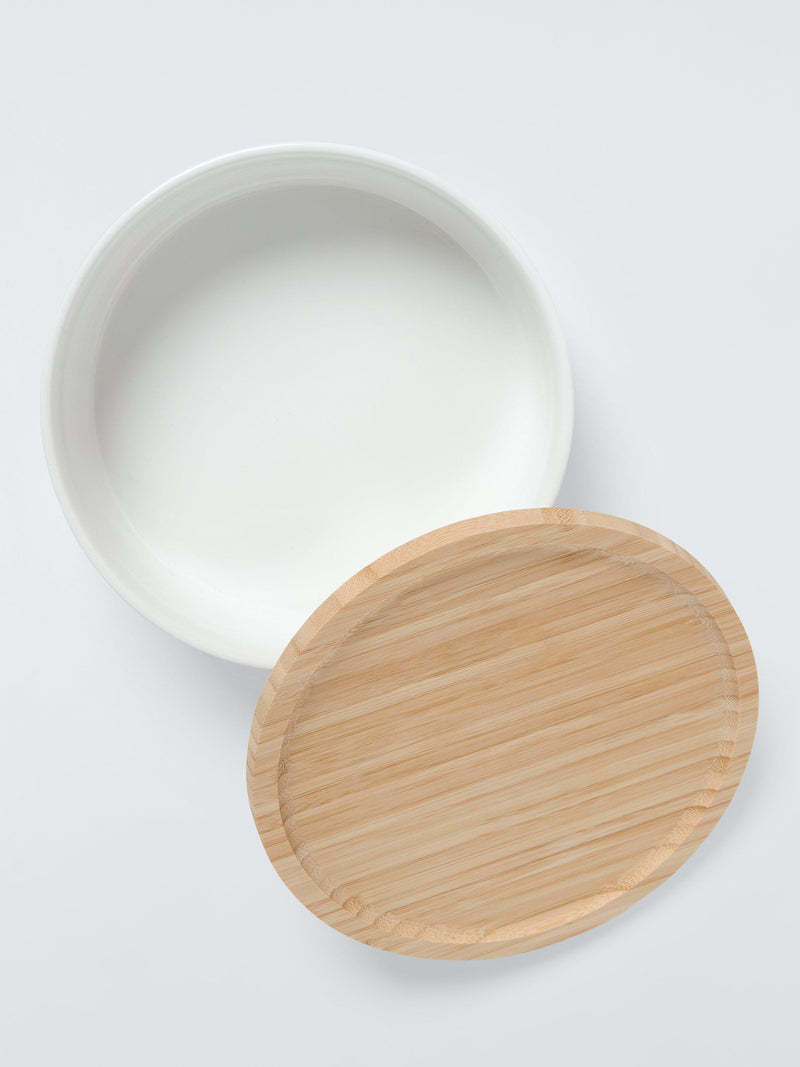 BIA stoneware serve bowl with bamboo lid 20.5cm (British brand)