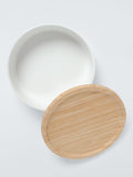 BIA stoneware serve bowl with bamboo lid 20.5cm (British brand)