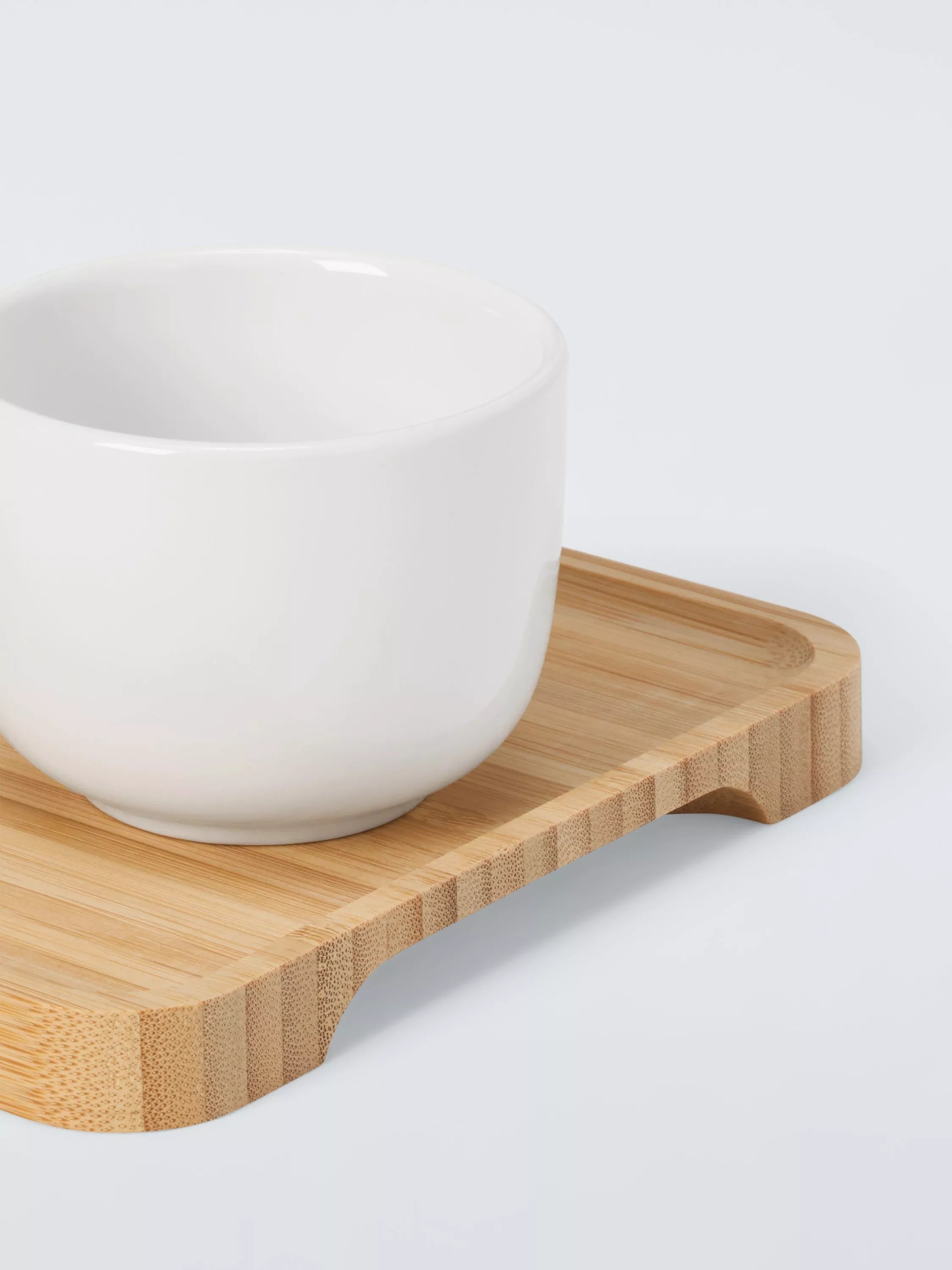 BIA stoneware snack bowls with bamboo tray set of 4, UK version