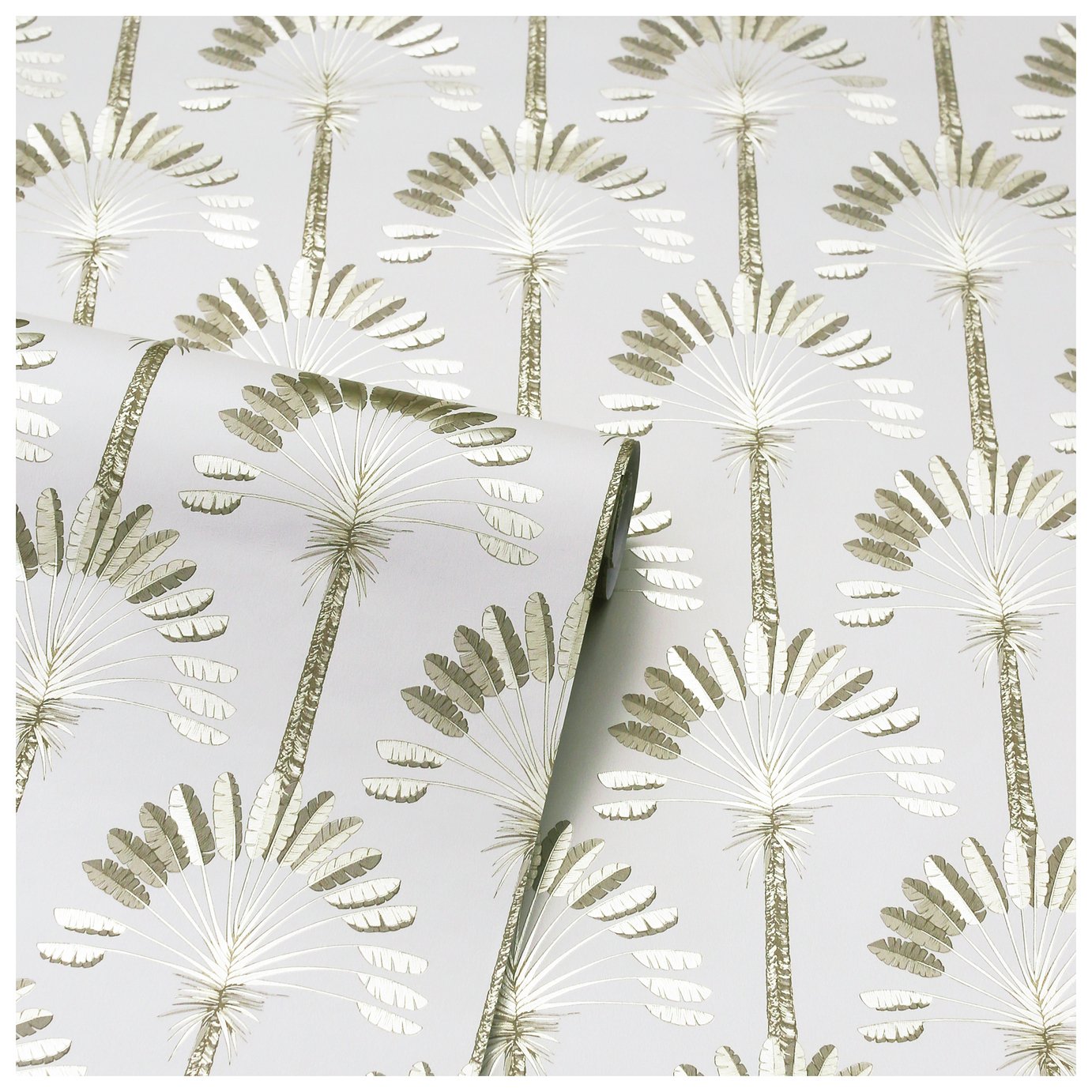 Arthouse Palm Palace Wallpaper in Cream/Gold 53cm x 1005m roll - British product
