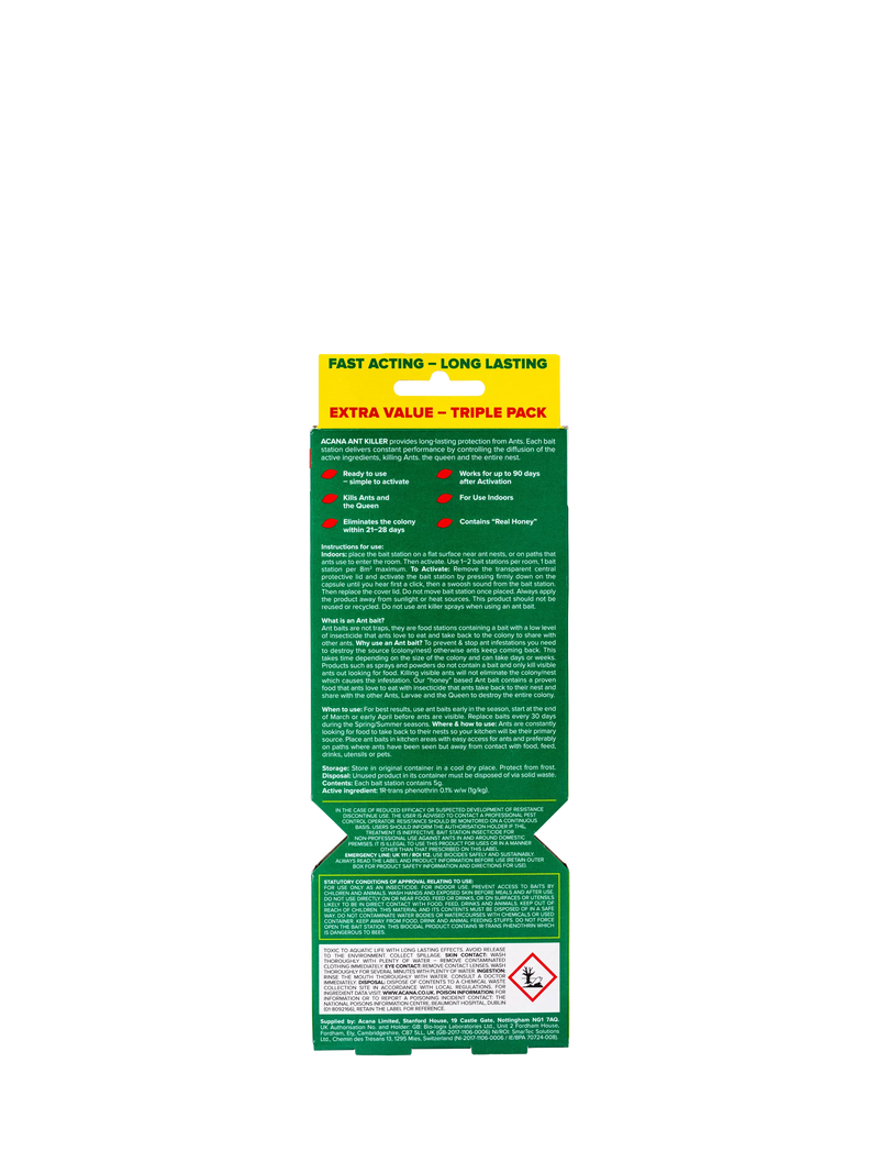Acana ant killer bait stations pack of 3 - British product