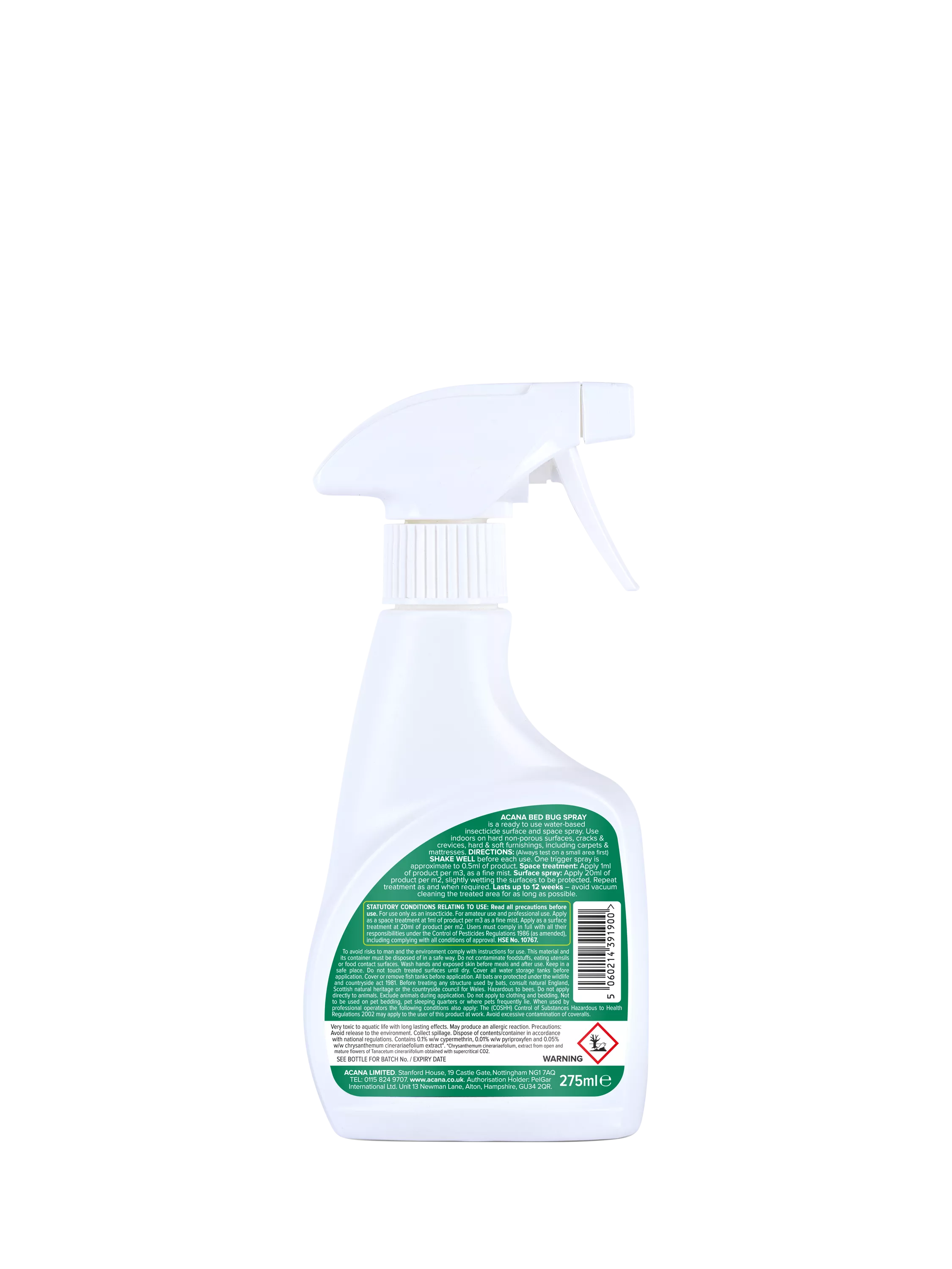 Acana Bed Bug Killer Spray 275ml, UK version