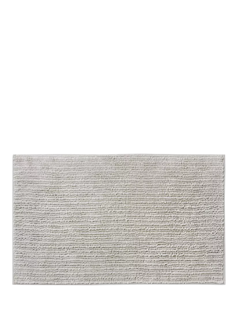 John Lewis Recycled Polyester Quick Dry Bobble Bath Mat, Silver Grey