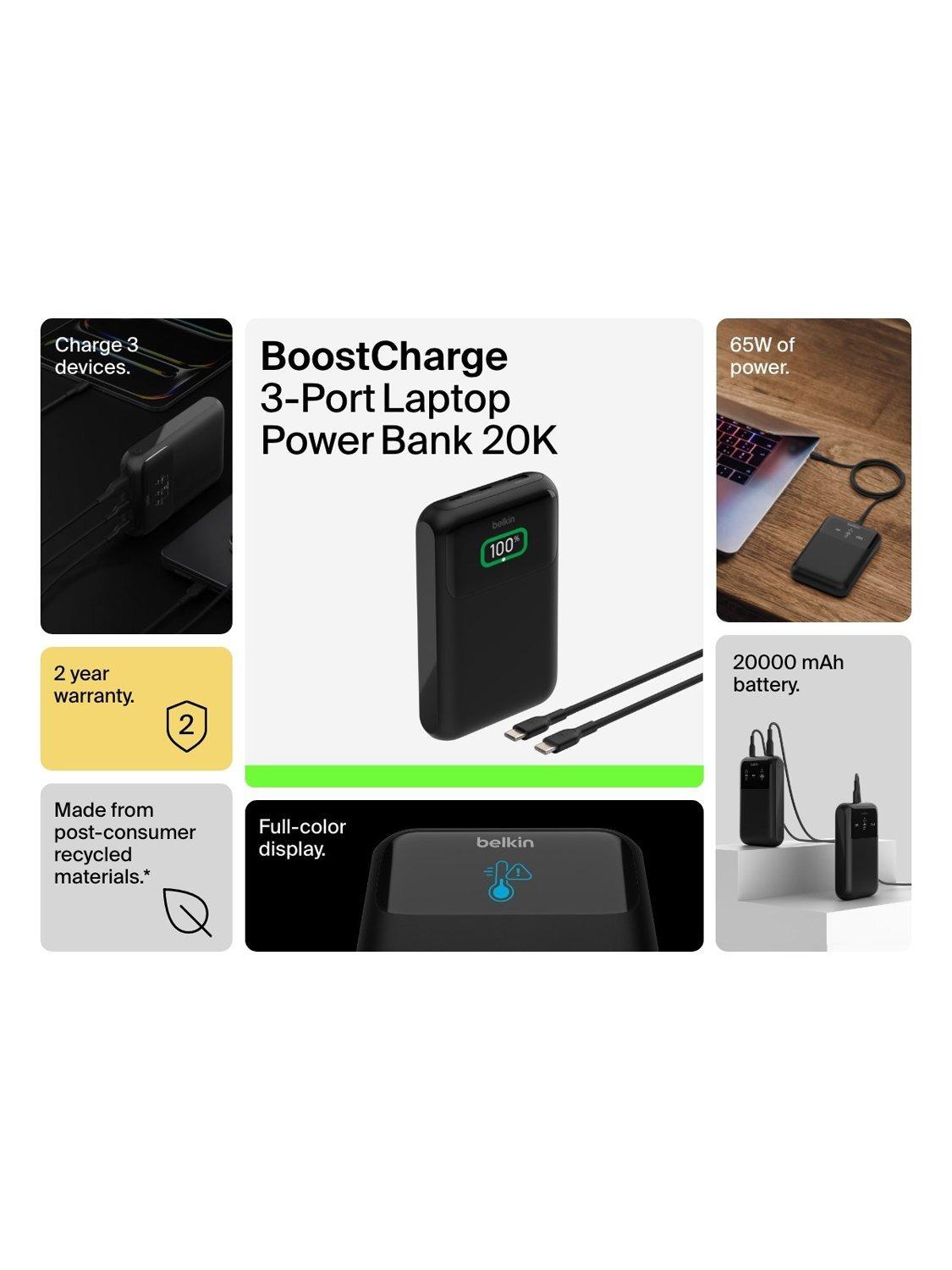 Belkin BoostCharge 20K laptop power bank black - British product