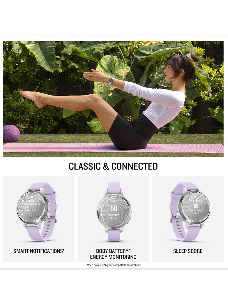 Garmin Lily 2 Active smartwatch Silver and Jasmine Purple, UK version