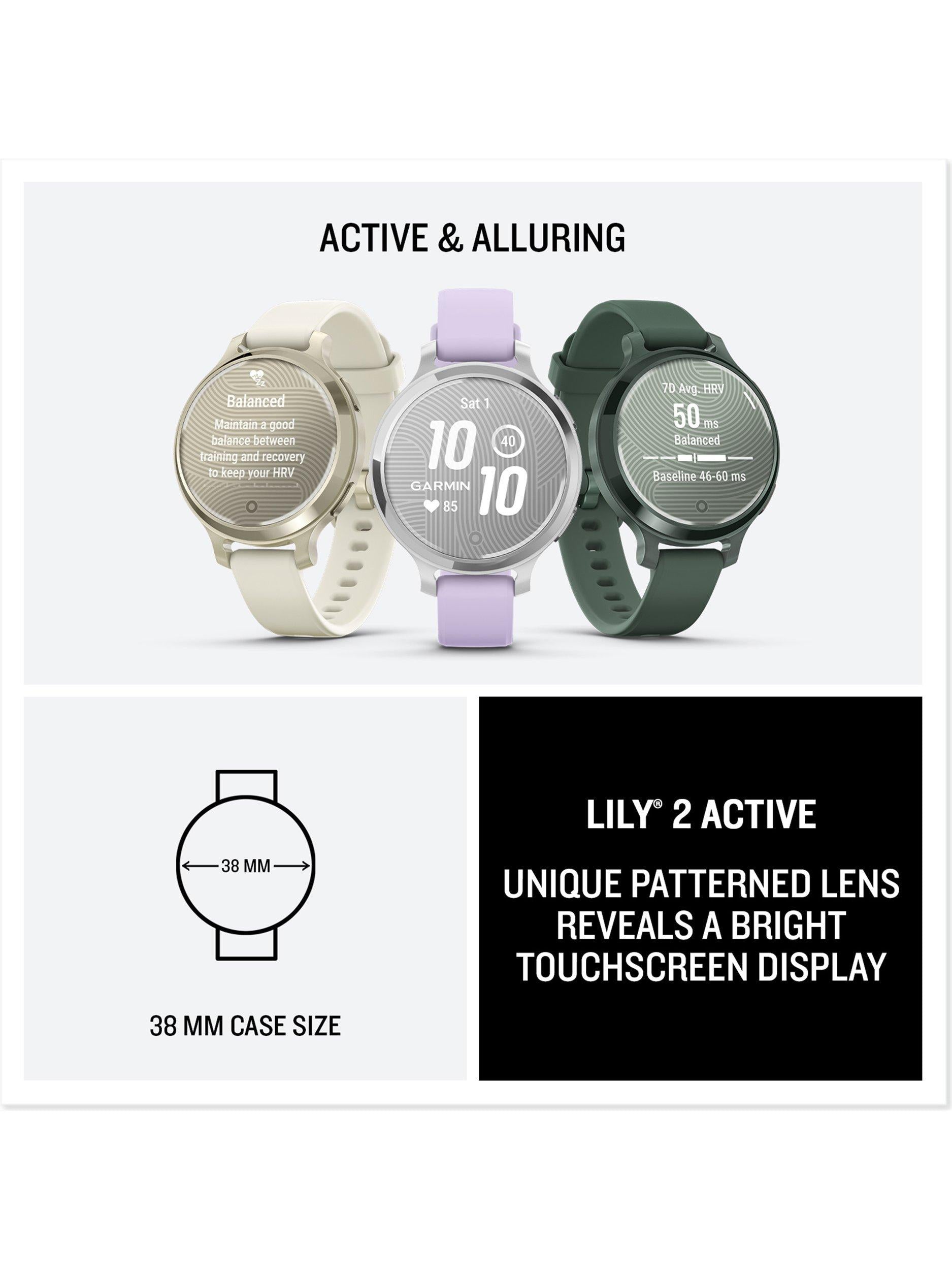 Garmin Lily 2 Active smartwatch Silver and Jasmine Purple, UK version
