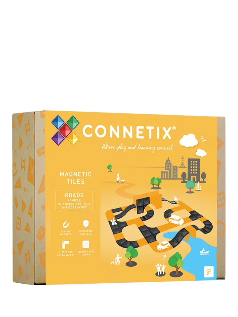 Connetix construction set roads ramps intersections 16 piece, imported from the UK