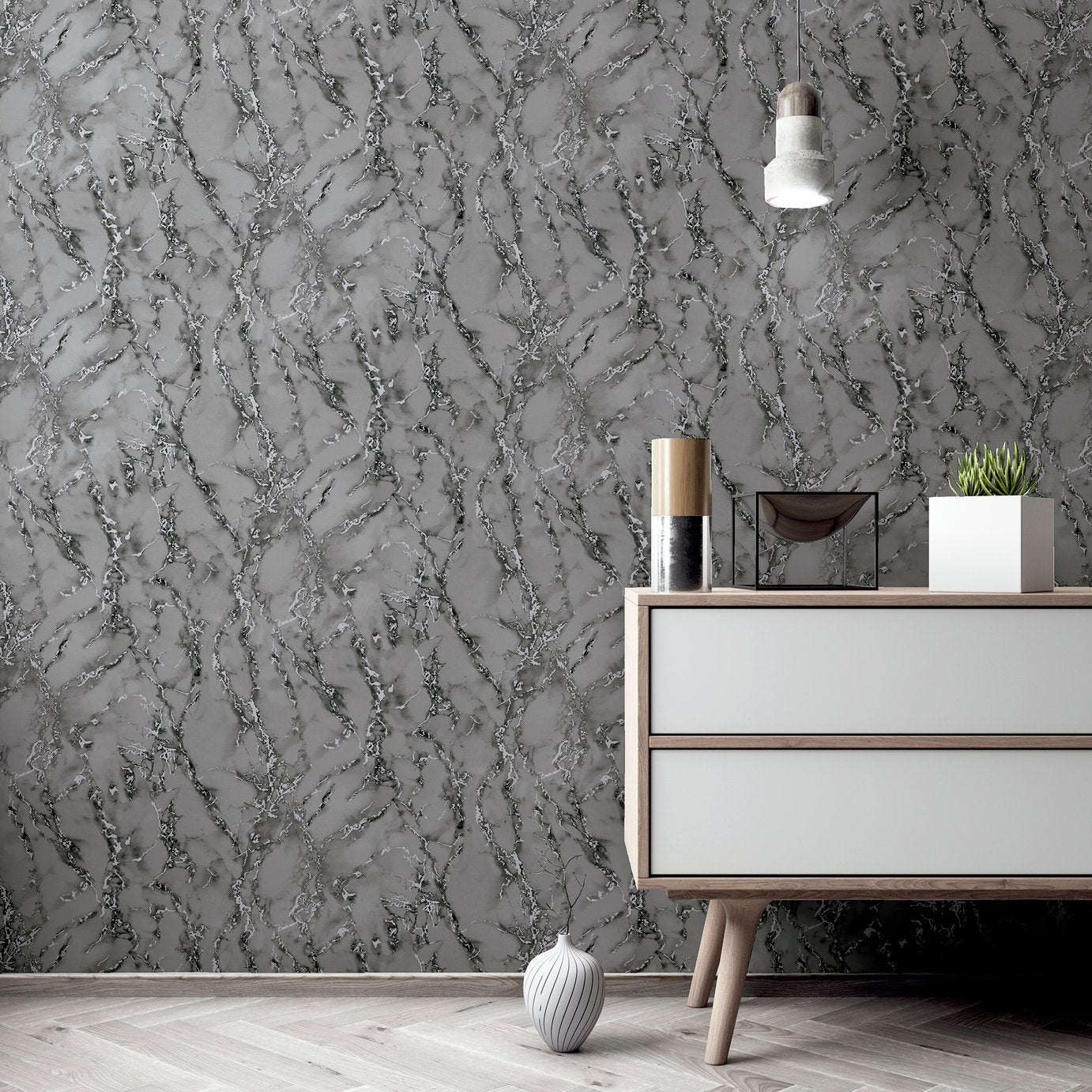 Arthouse Carrara Marble Grey wallpaper 53cm x 10.05m roll - British product