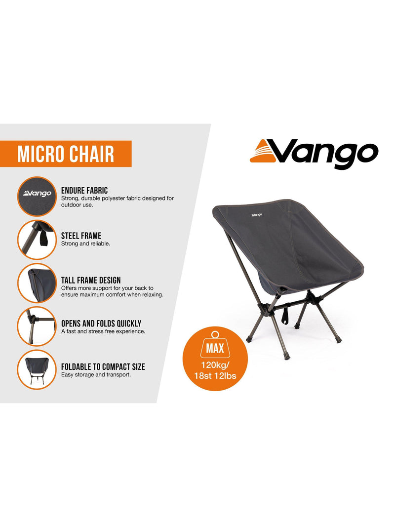 Vango Micro Folding Chair black (British brand)