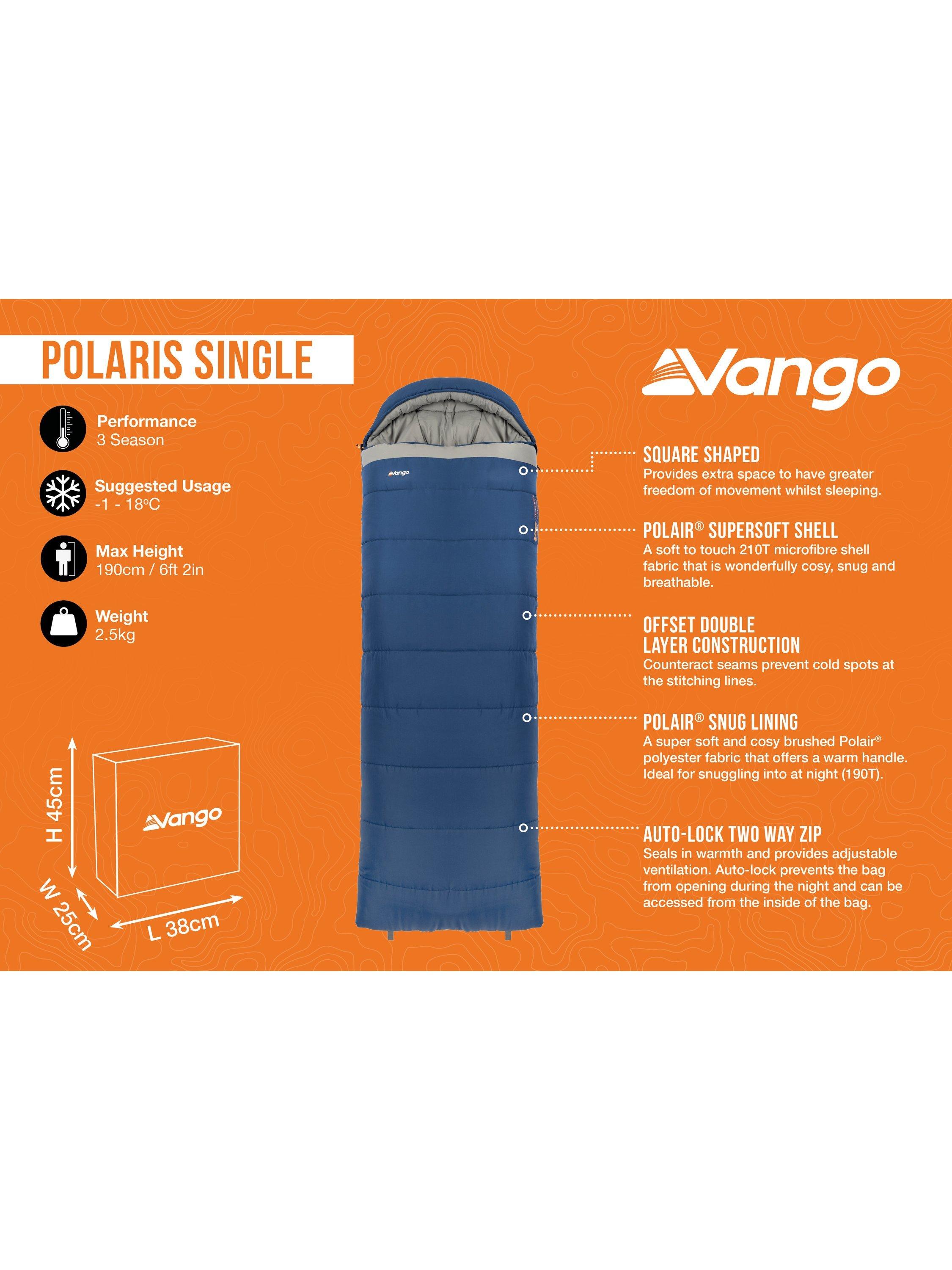 Vango Polaris single sleeping bag blue (British brand)