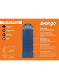 Vango Polaris single sleeping bag blue (British brand)