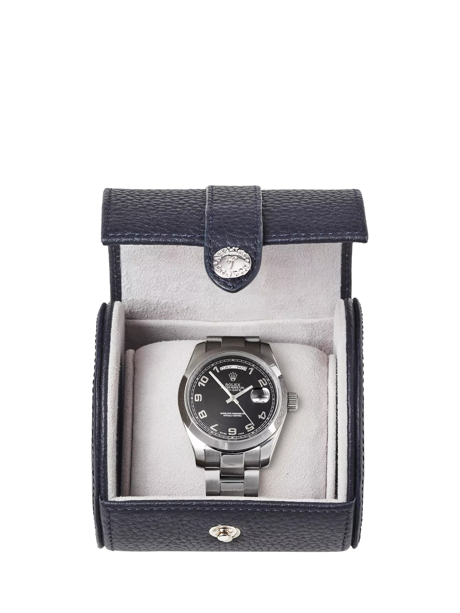 Aspinal of London Pebble Leather Travel Watch Roll