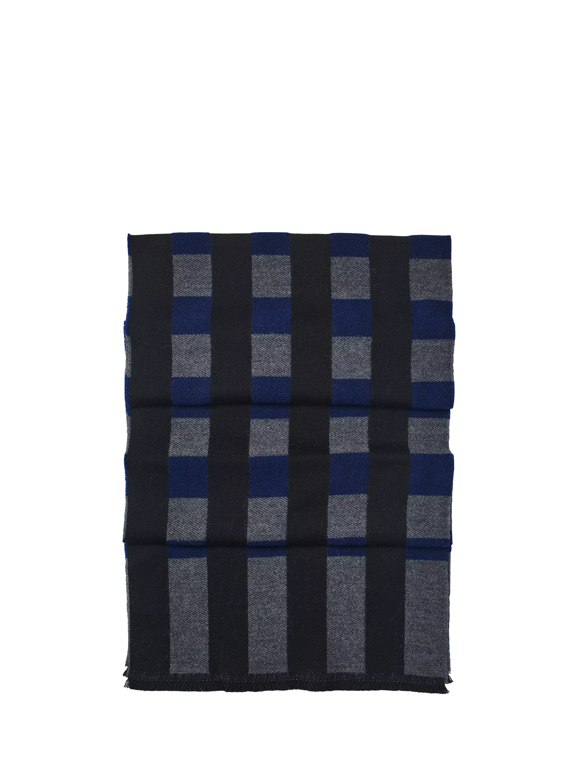 Aspinal of London wool scarf navy check pattern imported from the UK
