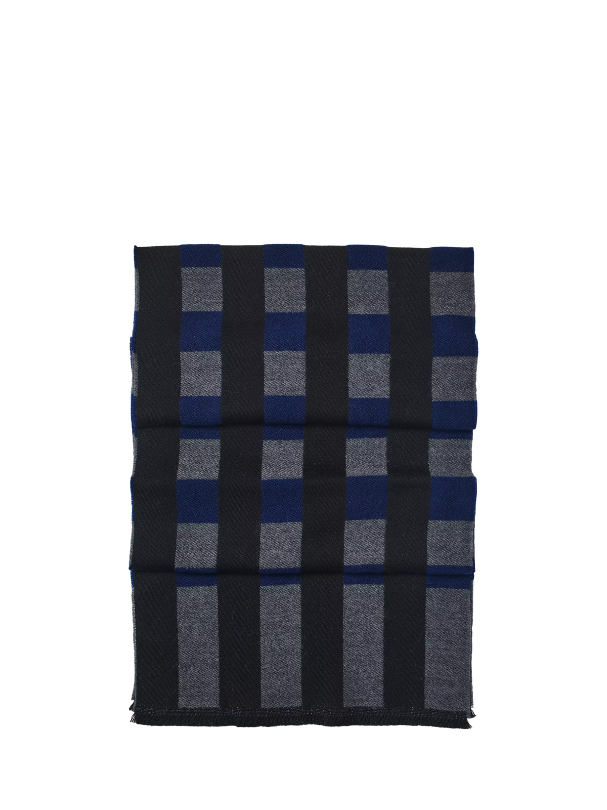 Aspinal of London wool scarf navy check pattern imported from the UK