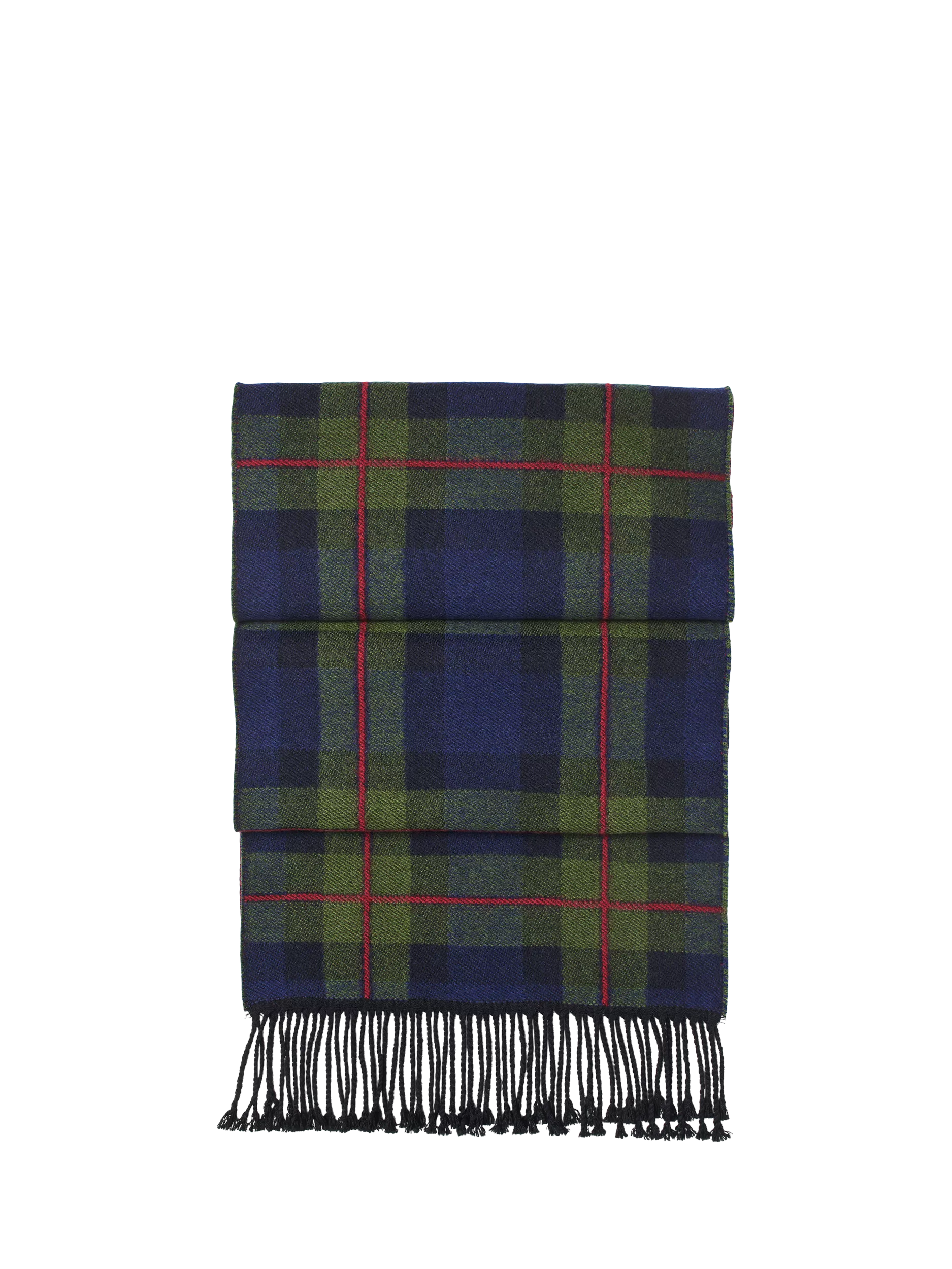 Aspinal of London tartan wool scarf dark green multi (British brand)