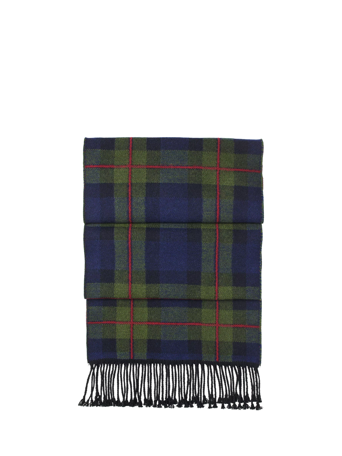 Aspinal of London tartan wool scarf dark green multi (British brand)