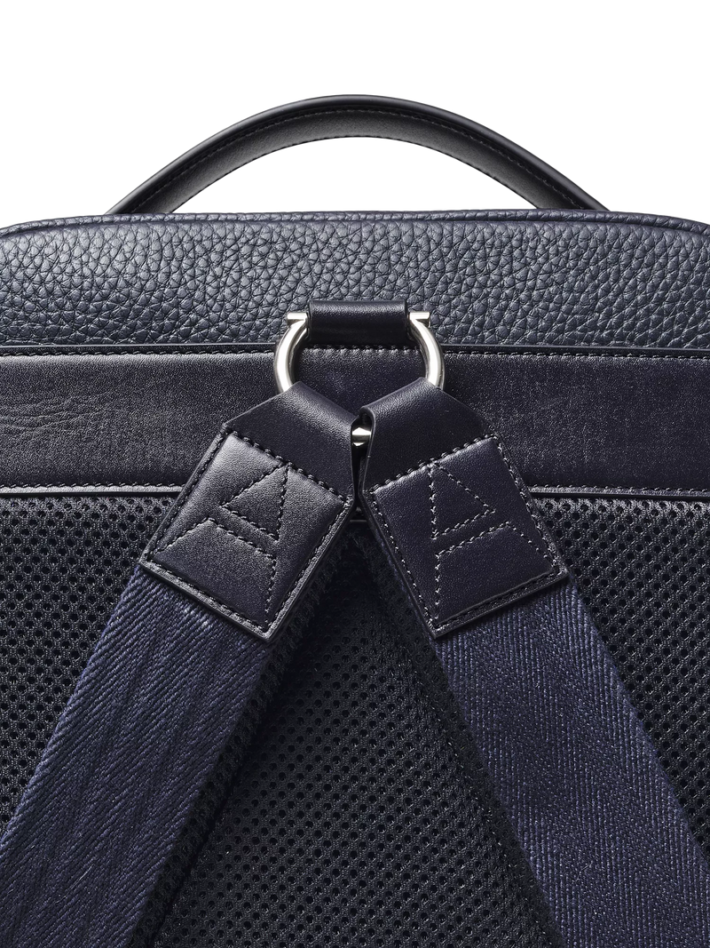 Aspinal of London leather backpack in navy (British brand)