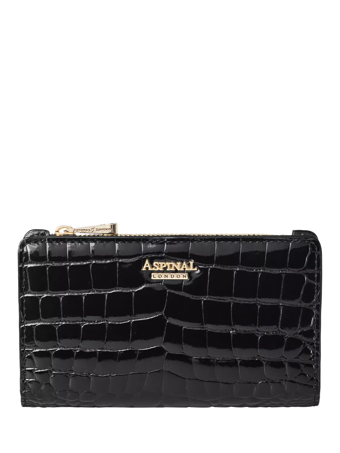 Aspinal of London Mayfair Lackkrokodil Münz- und Kartenetui, UK-Version