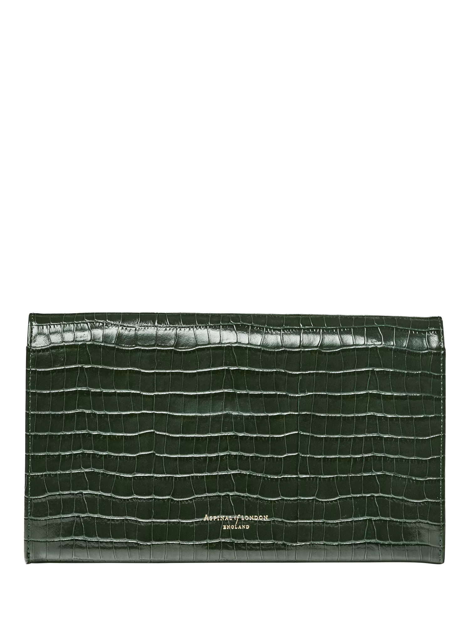 Aspinal of London Croc Effect Leather Travel Wallet Evergreen (British brand)