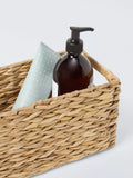 John Lewis natural bulrush storage basket with handle, small size, UK version