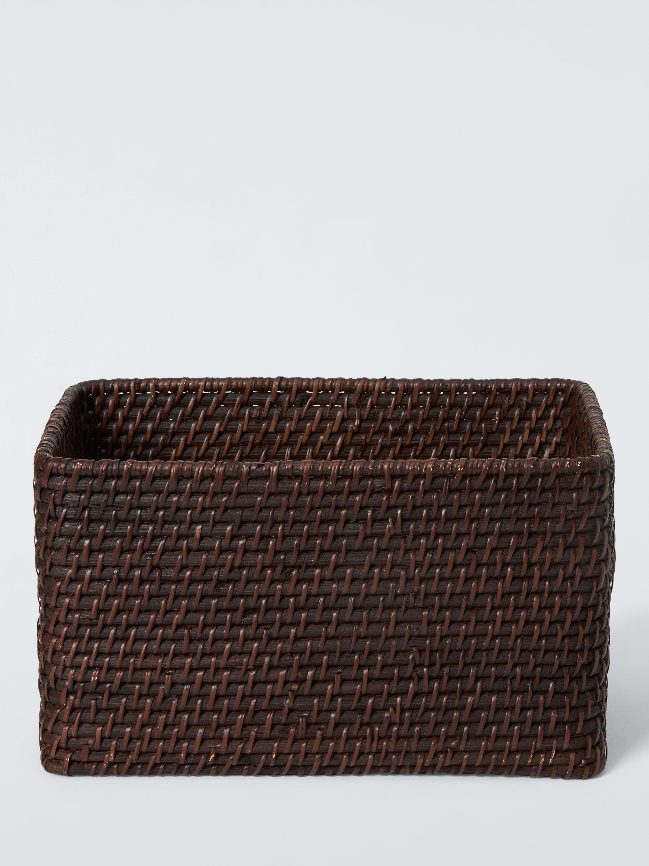 John Lewis rattan storage basket cocoa small rectangular - British product