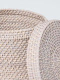 John Lewis whitewash rattan basket with lid large, imported from the UK