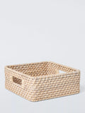 John Lewis off white shallow rattan storage basket small, UK version