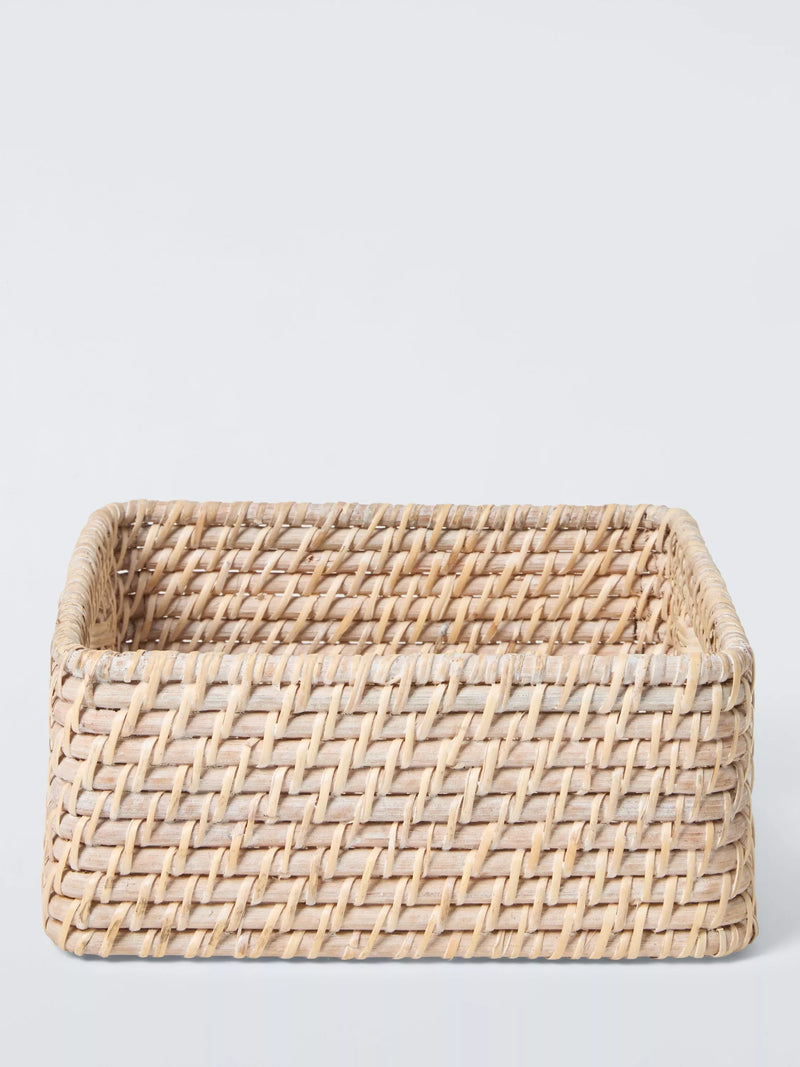 John Lewis off white shallow rattan storage basket small, UK version