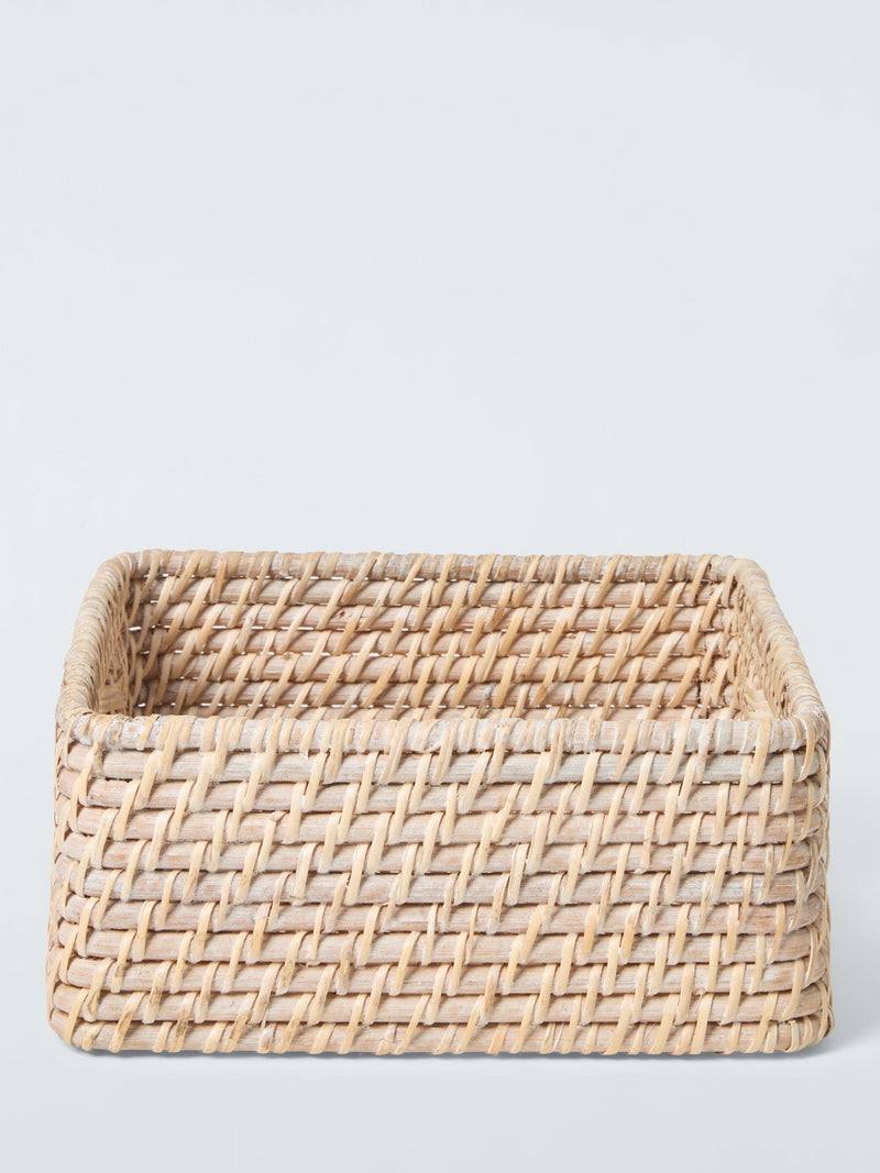 John Lewis off white shallow rattan storage basket small, UK version