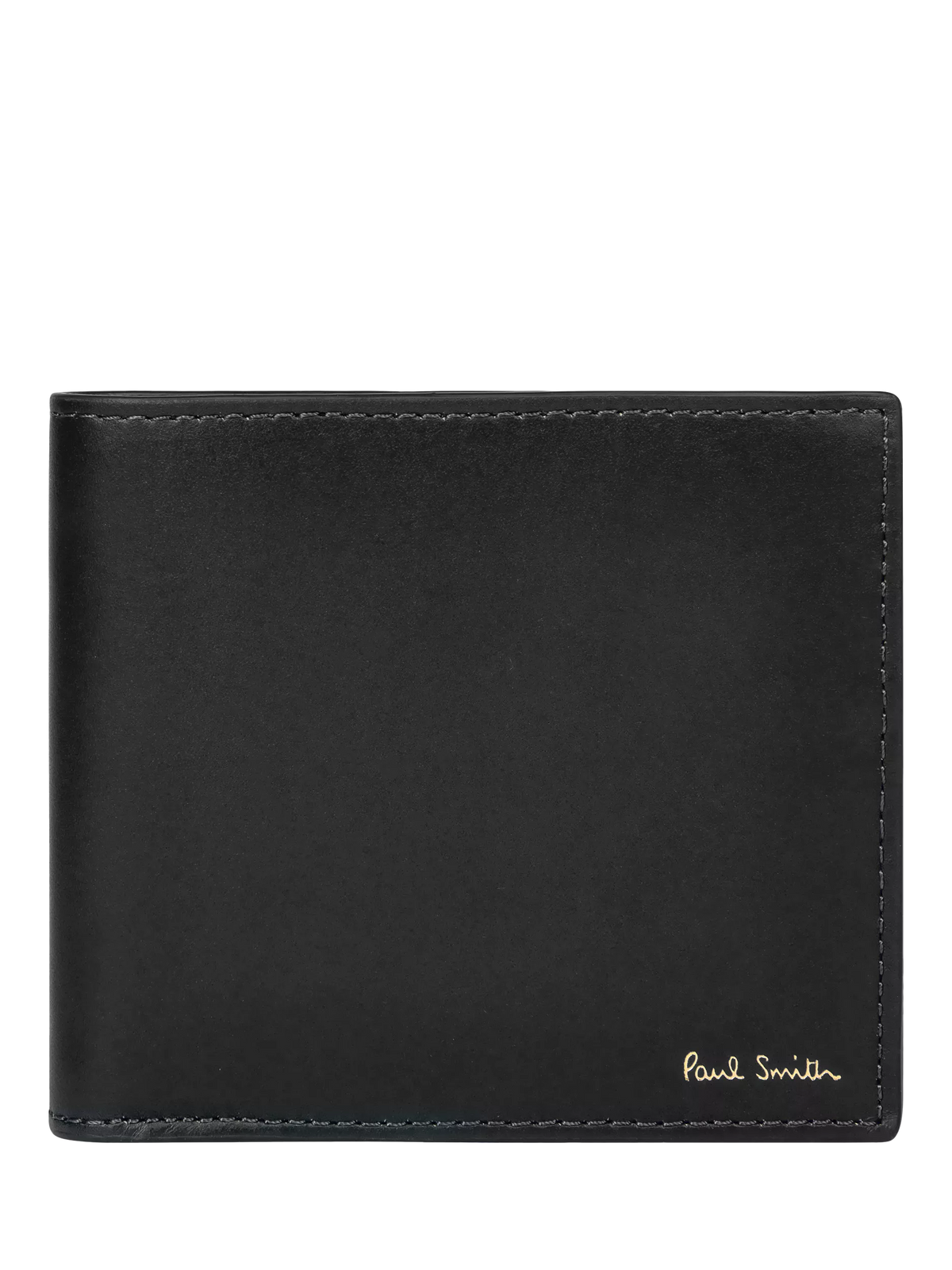 Paul Smith black bifold wallet with signature stripe interior, imported from the UK