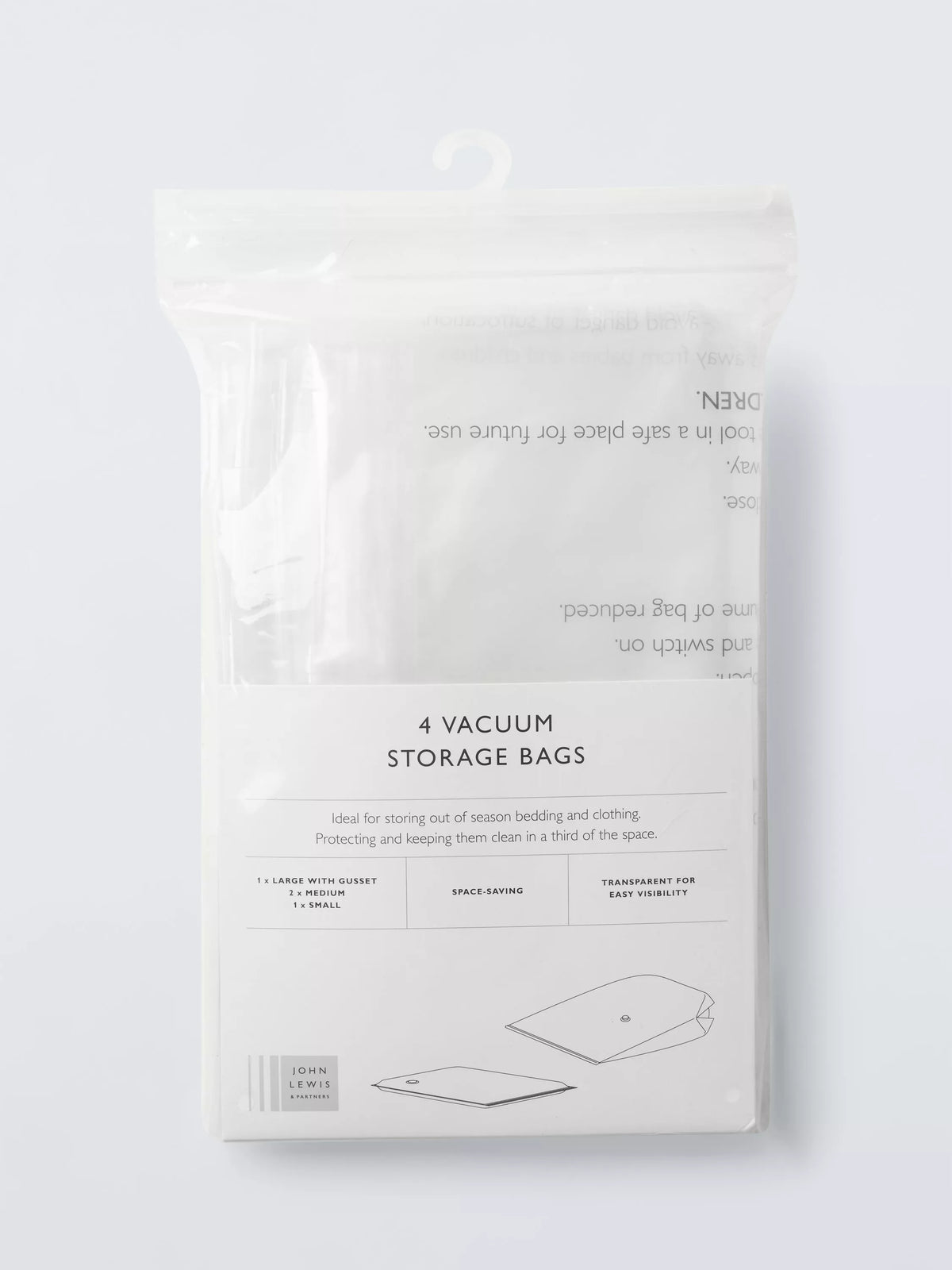John Lewis vacuum storage bags set of 4, UK version