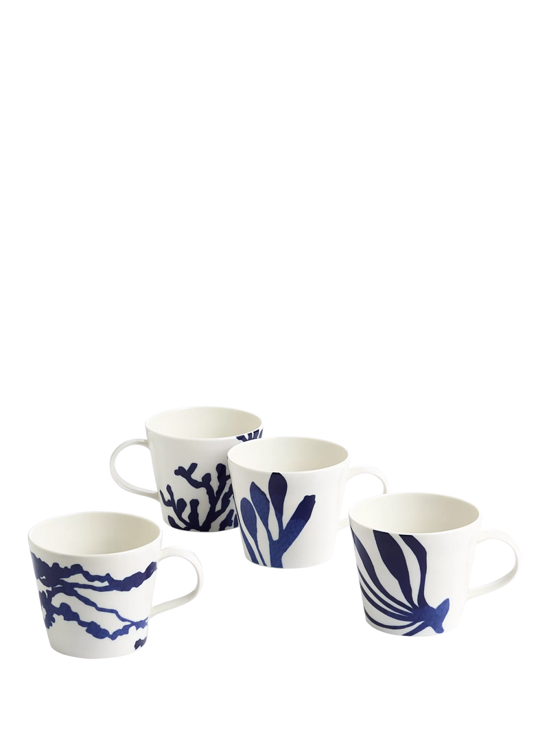 Royal Doulton Pacific porcelain mug set in blue 400ml - British product