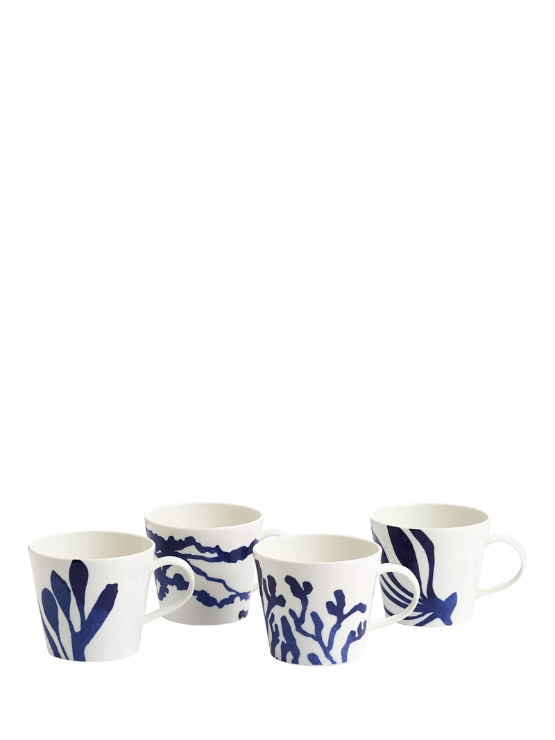 Royal Doulton Pacific porcelain mug set in blue 400ml - British product